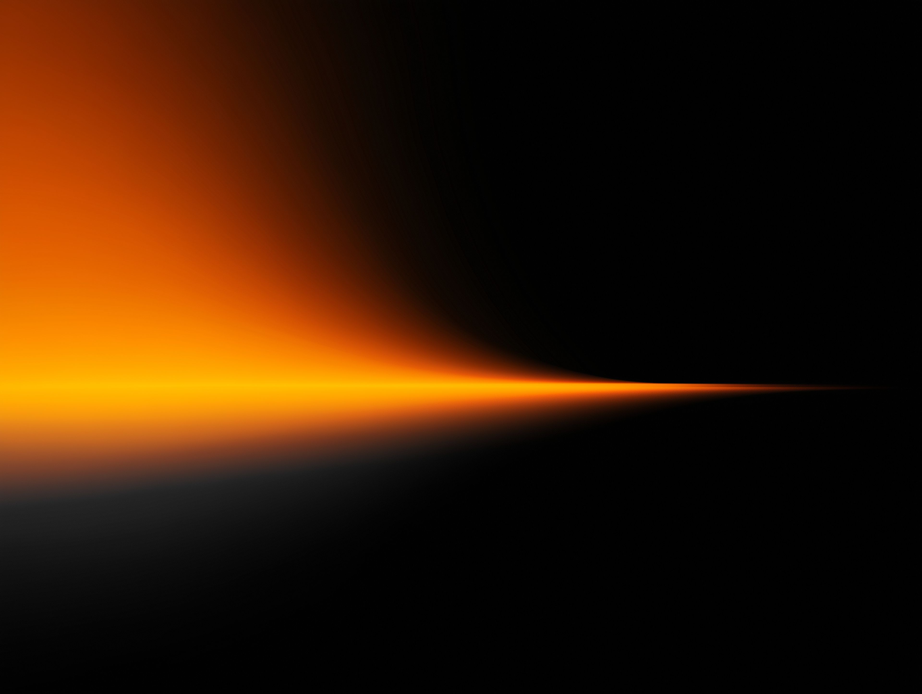 Orange light beam on a black gradient background