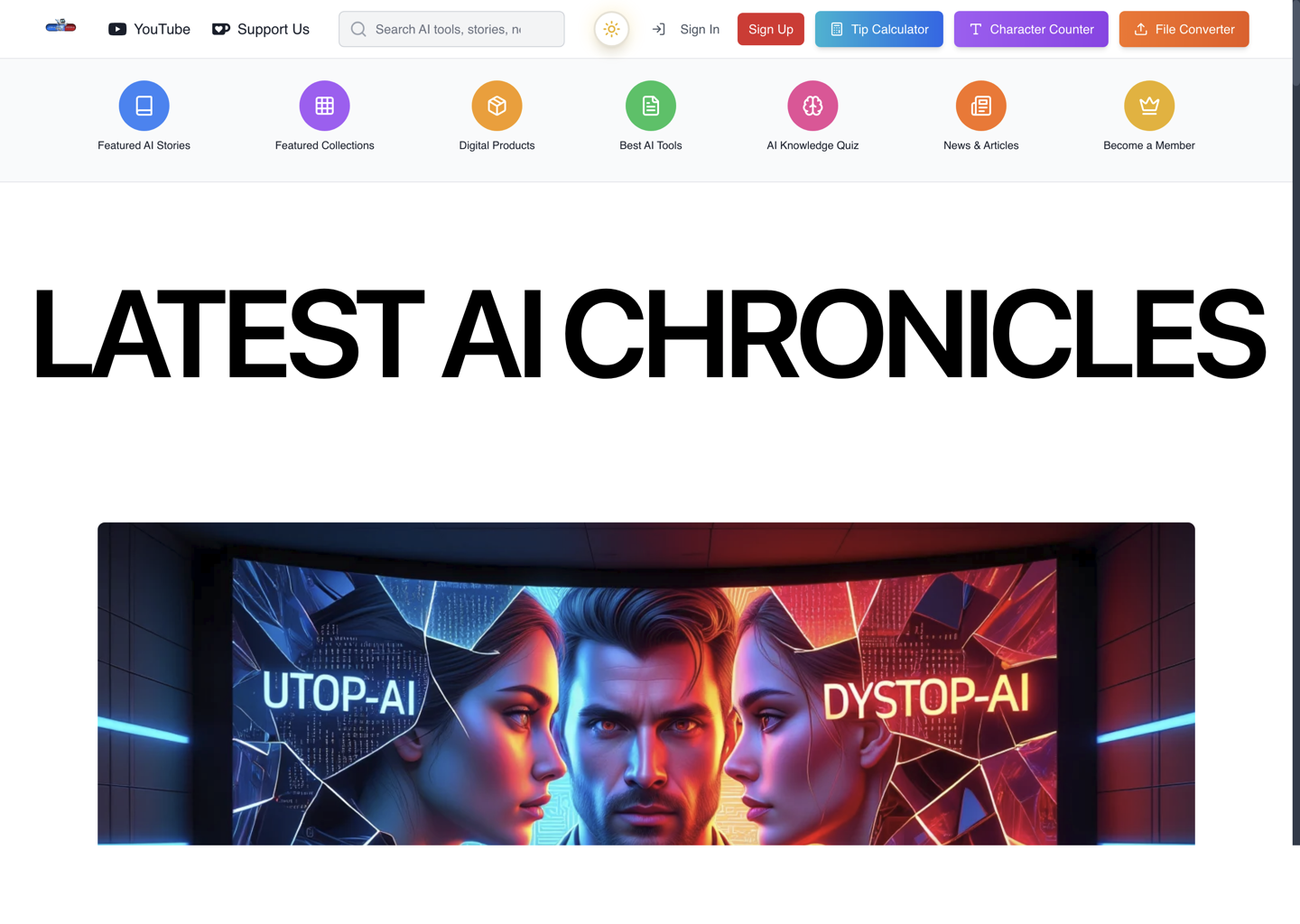 AI Editorial Website Vorschau